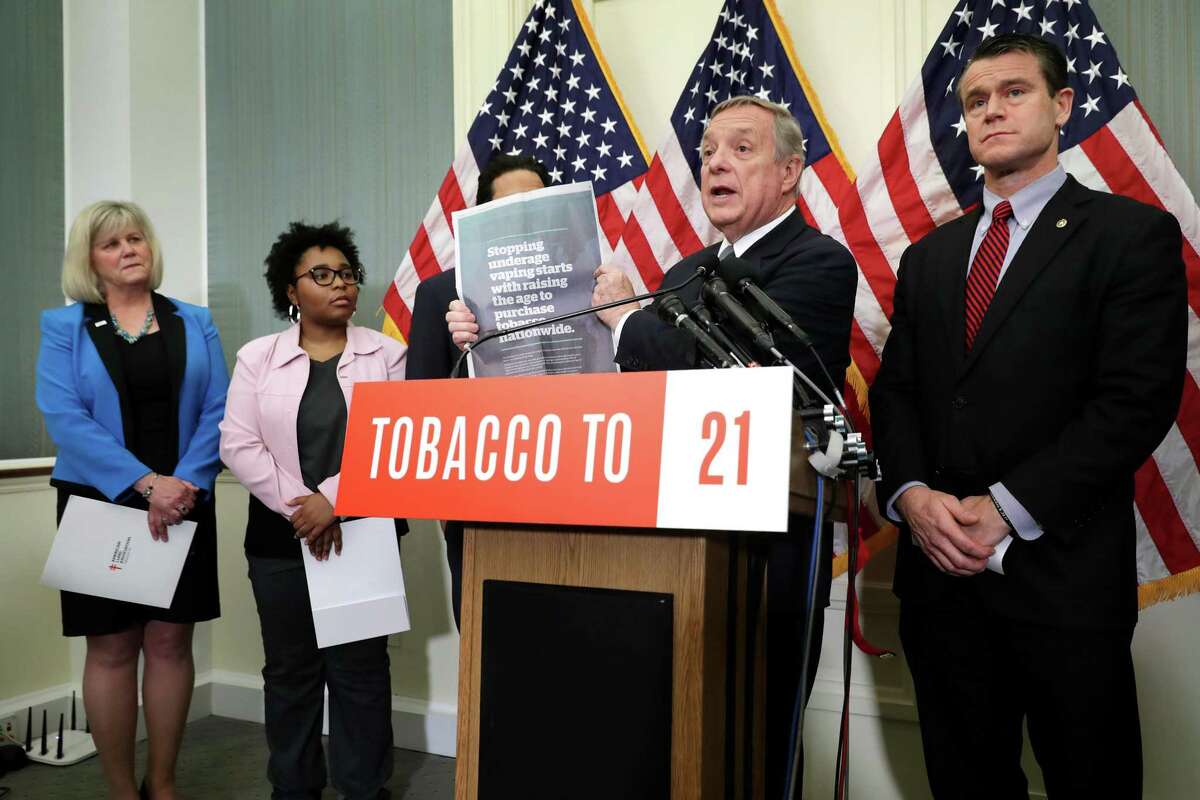 In May, Illinois Sen. Richard Durbin and Indiana Sen. Todd Young outline legislation that raise the age to 21 for anyone to buy tobacco and e-cigarette products across the country. To be truly effective, such laws must not exempt military service members.