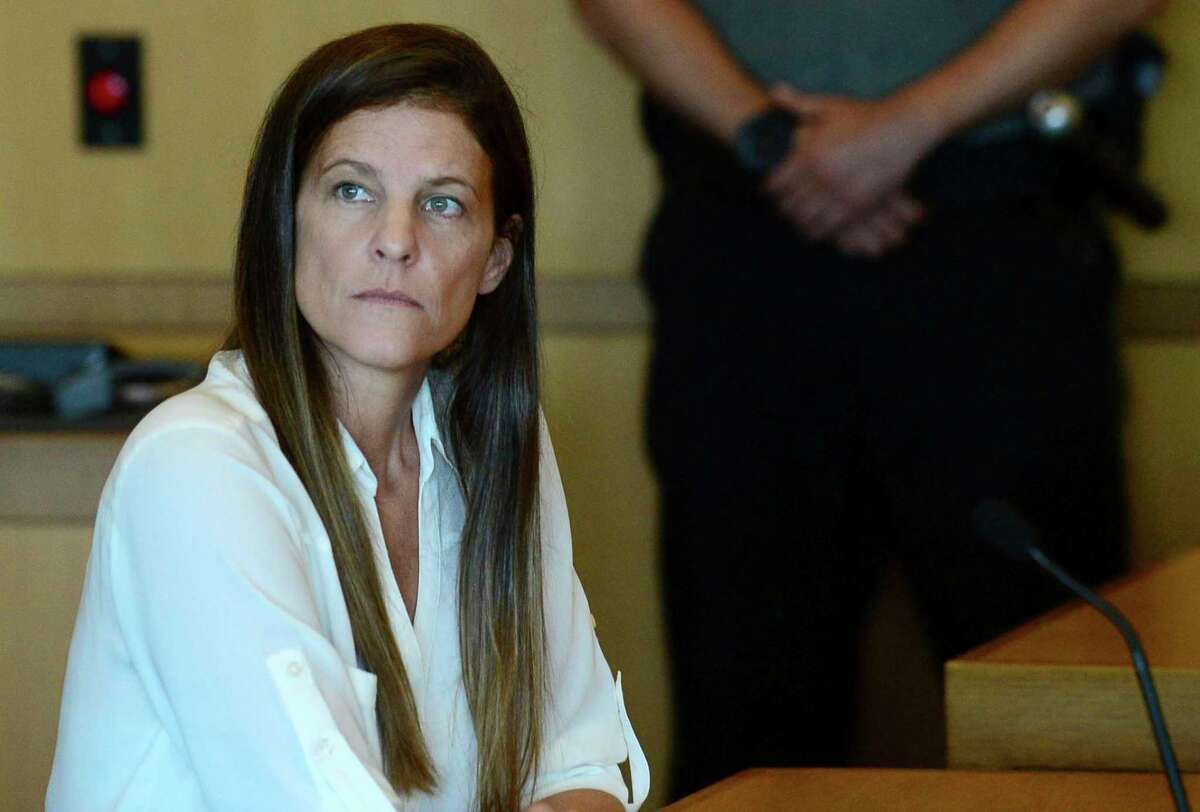 Michelle Troconis attends a hearing in Stamford Superior Court in Stamford, Conn., on Friday, June 28, 2019.