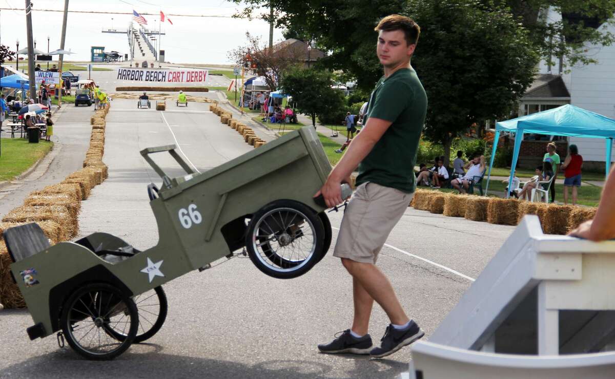 Downhill racing in Harbor Beach