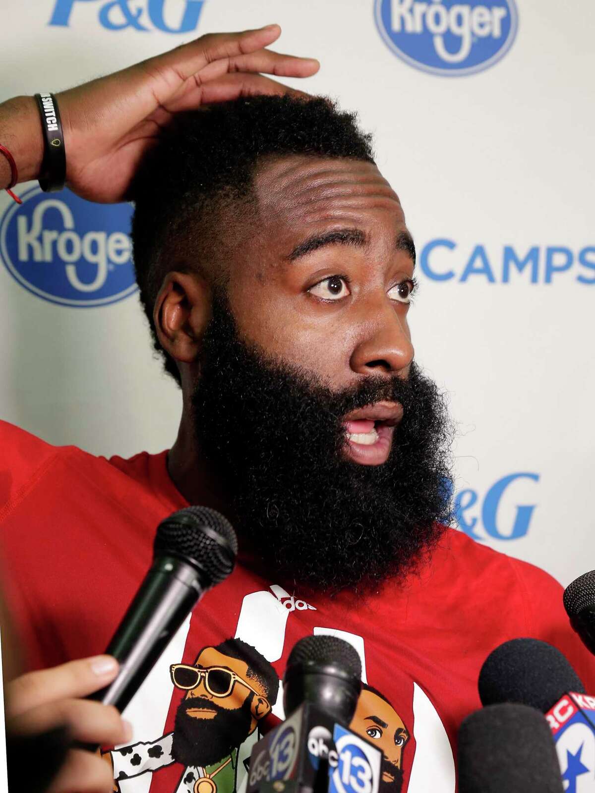 For all the questions, still more cheers for James Harden
