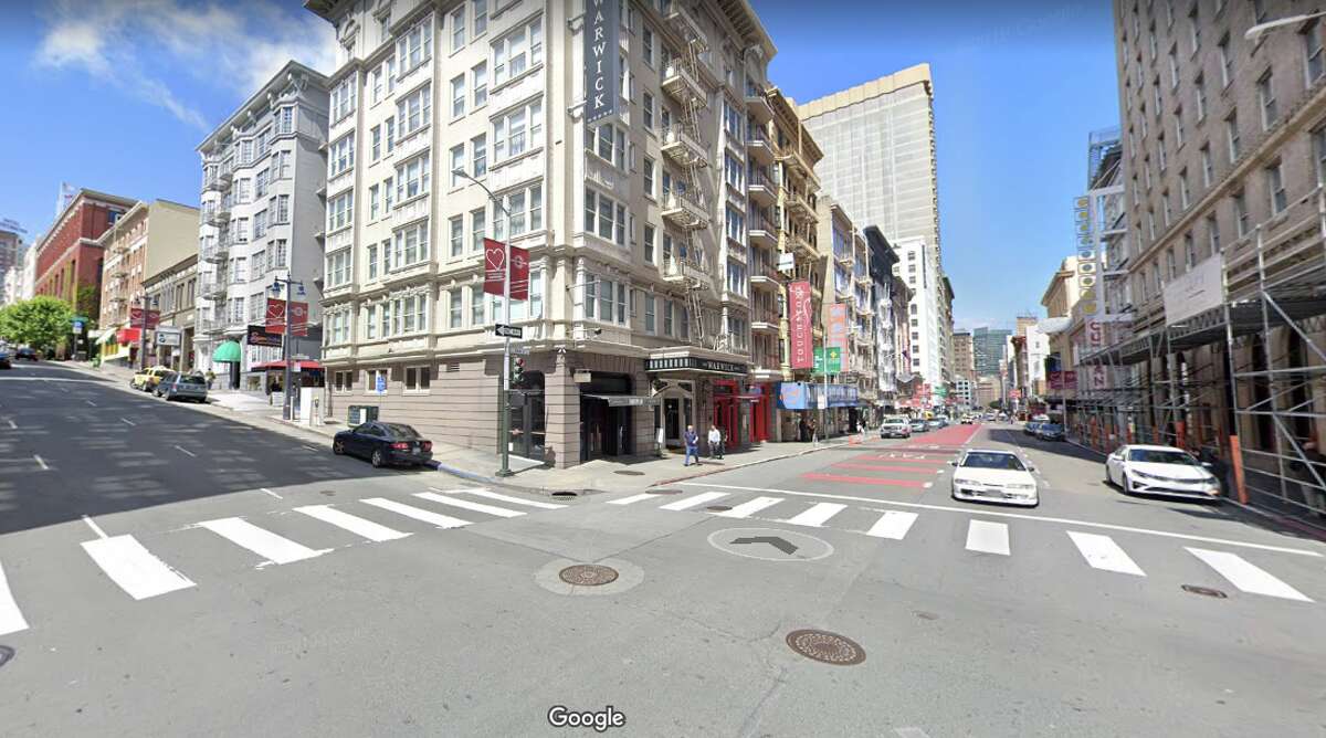 Two pedestrians suffered major injuries after being struck by a Tesla that was involved in a two-car collision on Sunday in the Tenderloin.