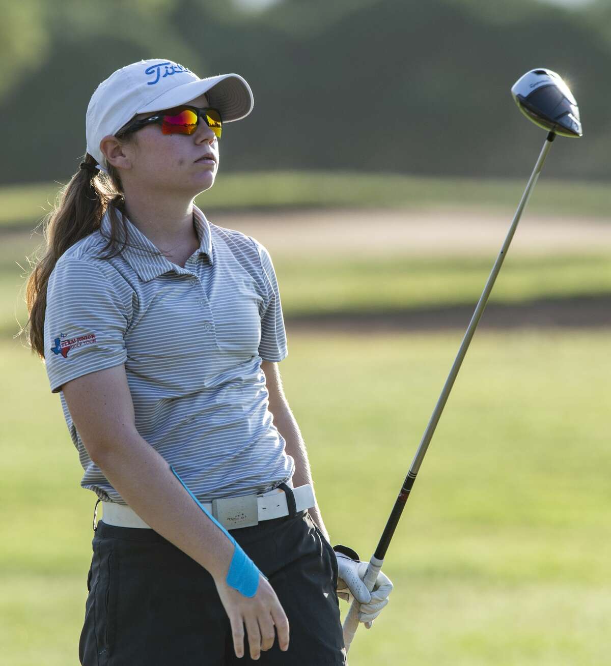 Sarah Reed follows her shot 07/22/19 in the qualifying round of the Women's City Golf Tournament. Tim Fischer/Reporter-Telegram