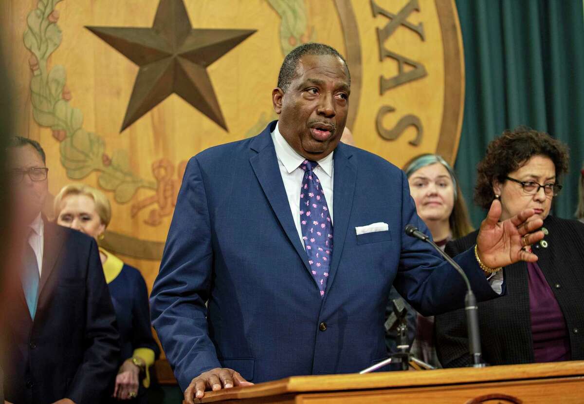 Senator Royce West and his fellow House Representatives and Senators spoke on issues thats they as Democrats wanted to address during a press conference after the State of the State on February 5, 2019 at the Texas State Capitol in Austin, Texas.