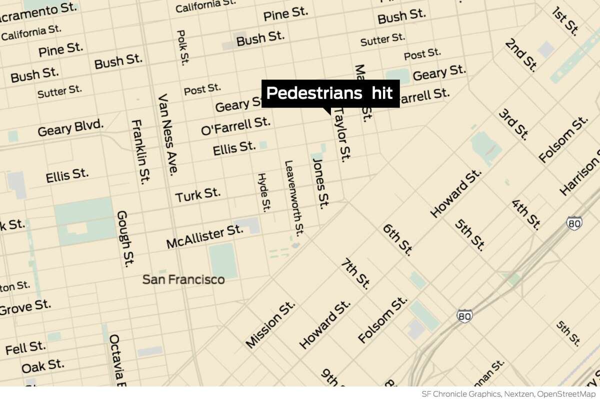 A 21-year-old Vallejo woman was arrested after she allegedly drove a Tesla through a red light, hit another car and then struck a couple in San Francisco’s Tenderloin neighborhood, killing the husband in the year’s 13th traffic fatality involving a pedestrian.