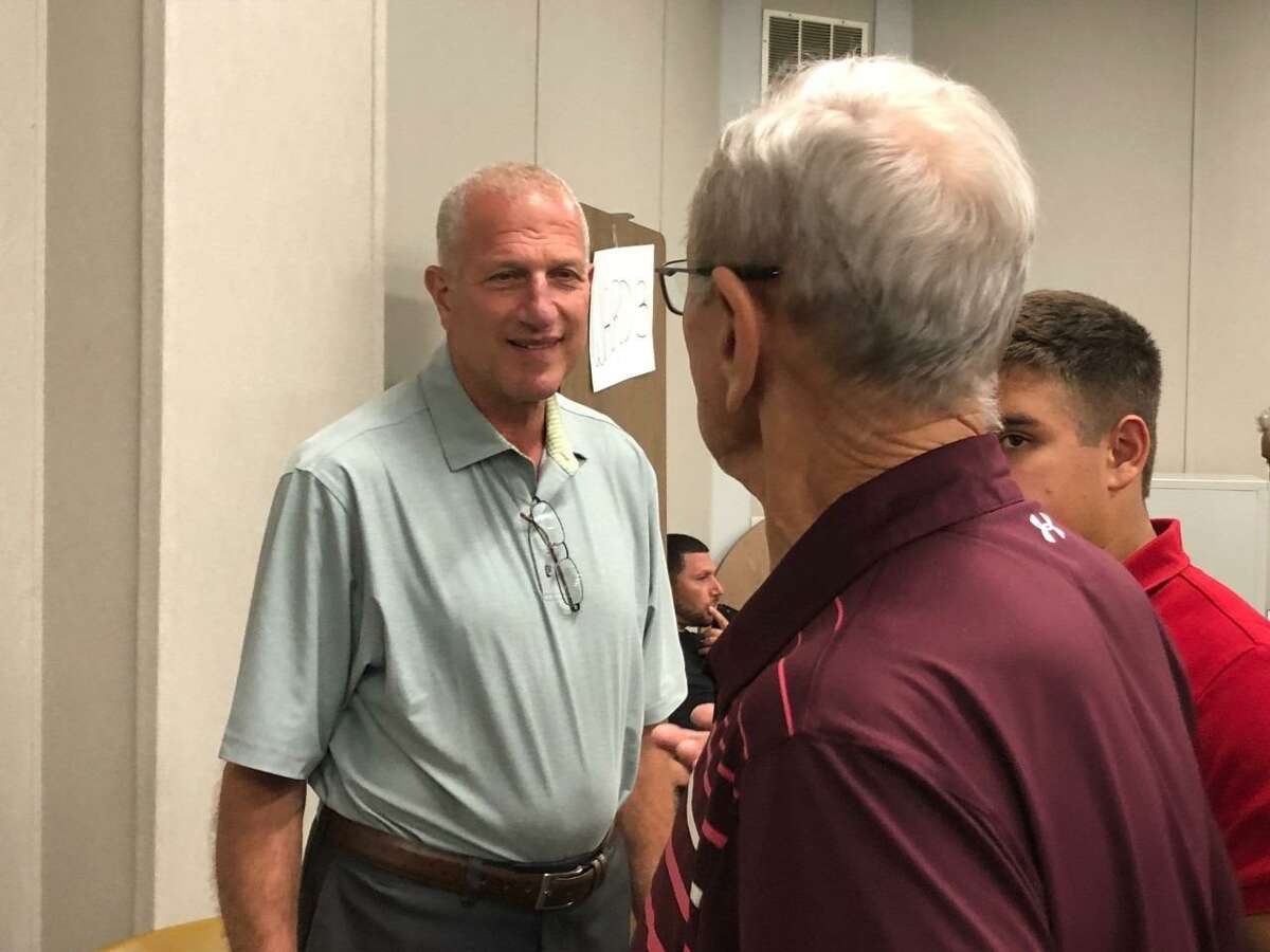 Mark Lauretti is all smiles after earning the Republican Town Committee's nod in seeking his 15th term as the city's mayor.