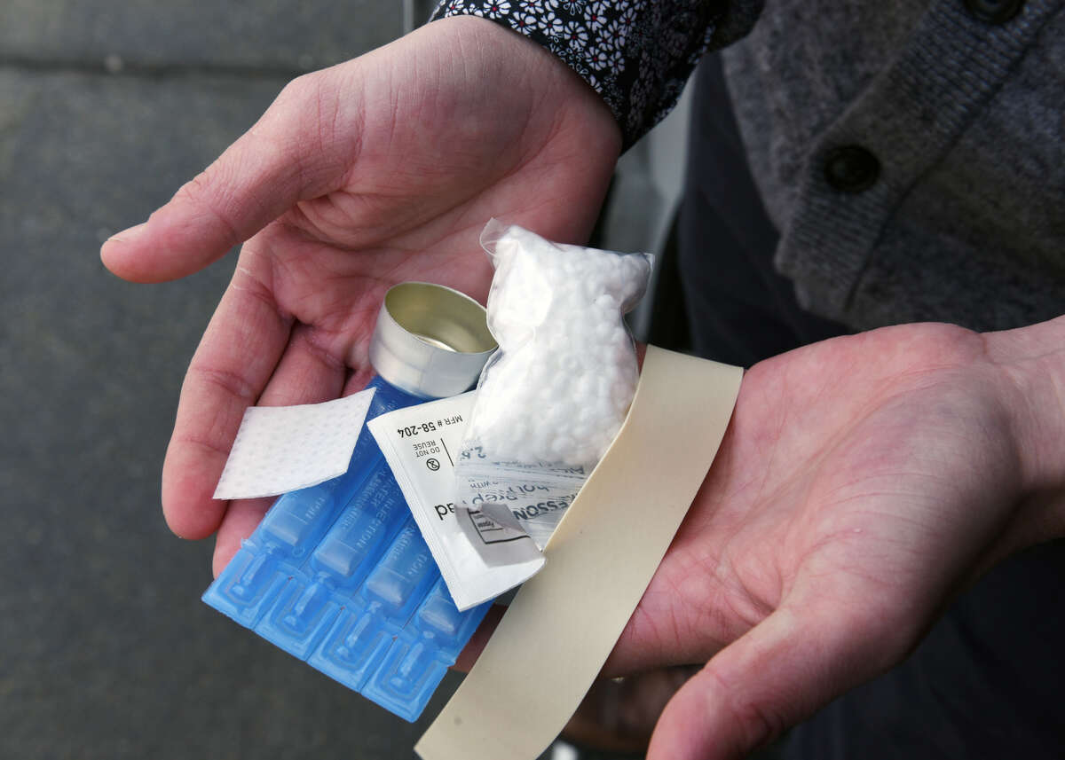 Project Safe Point's needle exchange van also provides items used by IV drug users that, if shared, can spread diseases such as hepatitis C on Wednesday, April 11, 2018, in Albany N.Y. The program strives to improve the health and quality of life of people who use drugs in the Capital Region. (Will Waldron/Times Union)