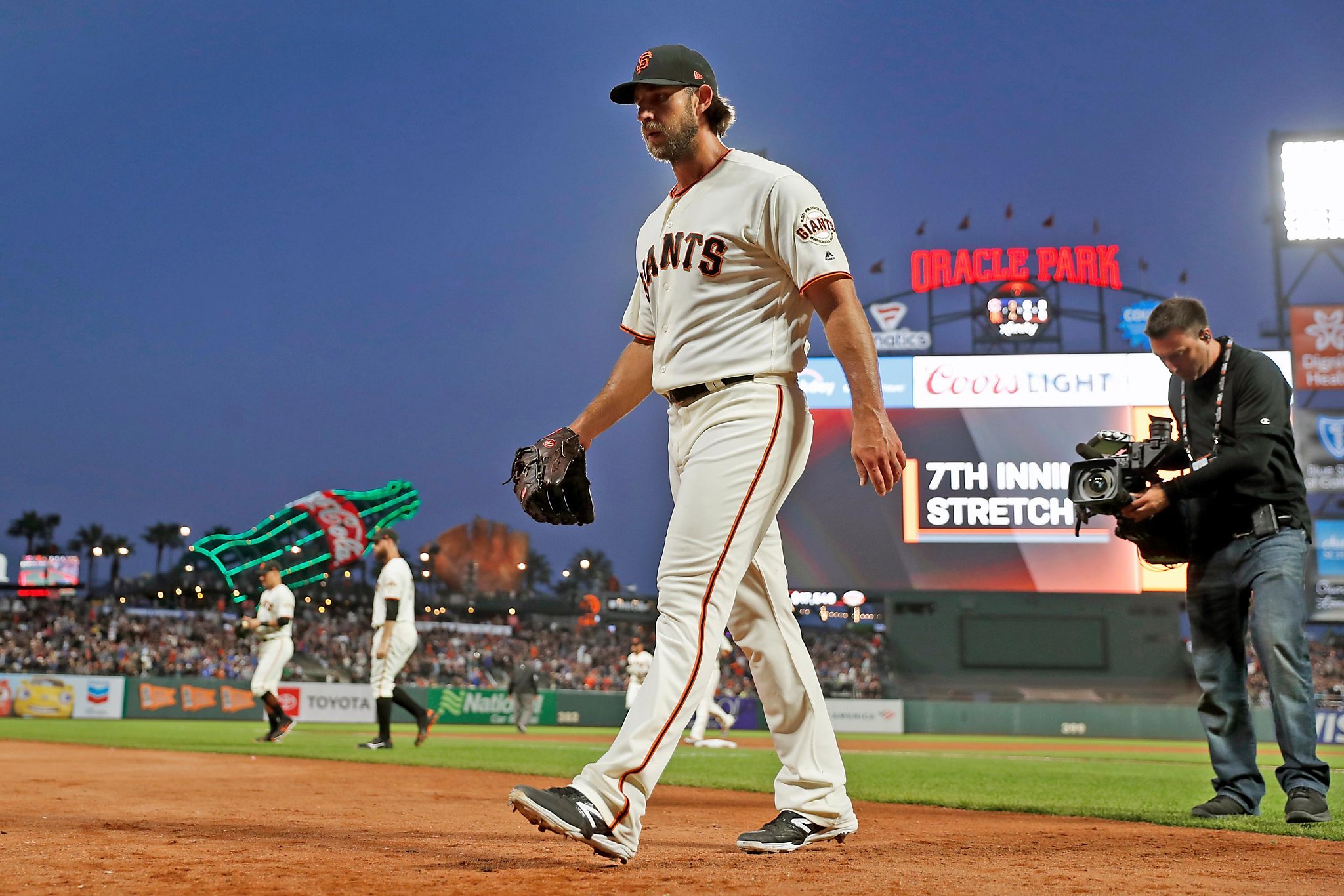 Madison Bumgarner Stands on Mound Looking Editorial Image - Image