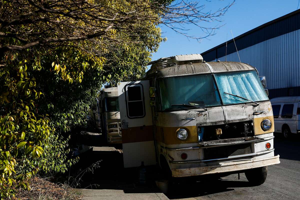 An RV is seen on Eighth Street in Berkeley, California, on Tuesday, July 23, 2019.