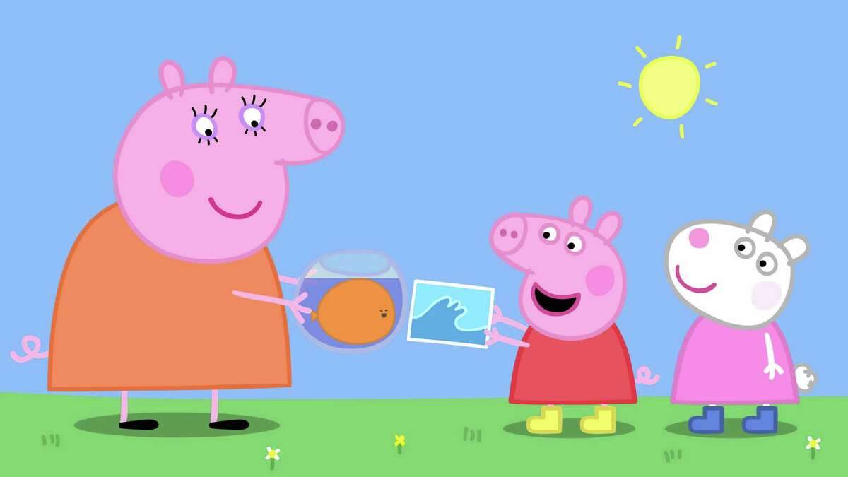 From left, Mummy Pig, Peppa Pig and Suzy Sheep.