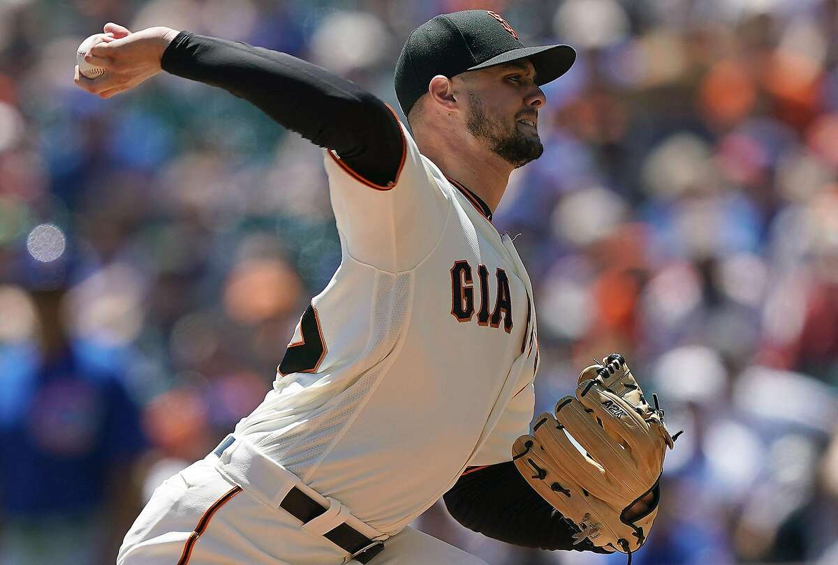 Tyler Beede of the San Francisco Giants pitches against the Chicago Cubs in the first inning at Oracle Park in San Francisco on Wednesday, July 24, 2019. The Cubs won, 4-1. (Thearon W. Henderson/Getty Images/TNS) **FOR USE WITH THIS STORY ONLY**