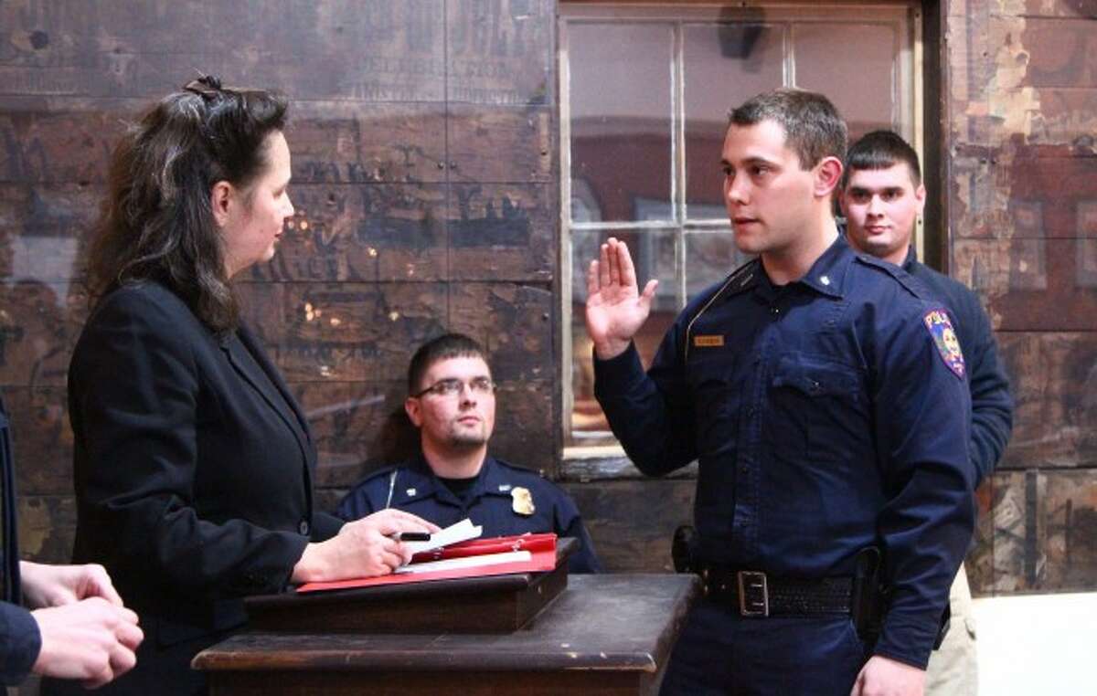 Evart PD honors Beam, swears in new reserve officers