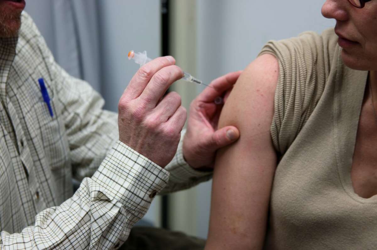 Vaccination is an important part of protecting yourself from the flu and preventing the spread of the virus. Health professionals at Mecosta County’s District Health Department No. 10 office demonstrate how a flu vaccination is administered.