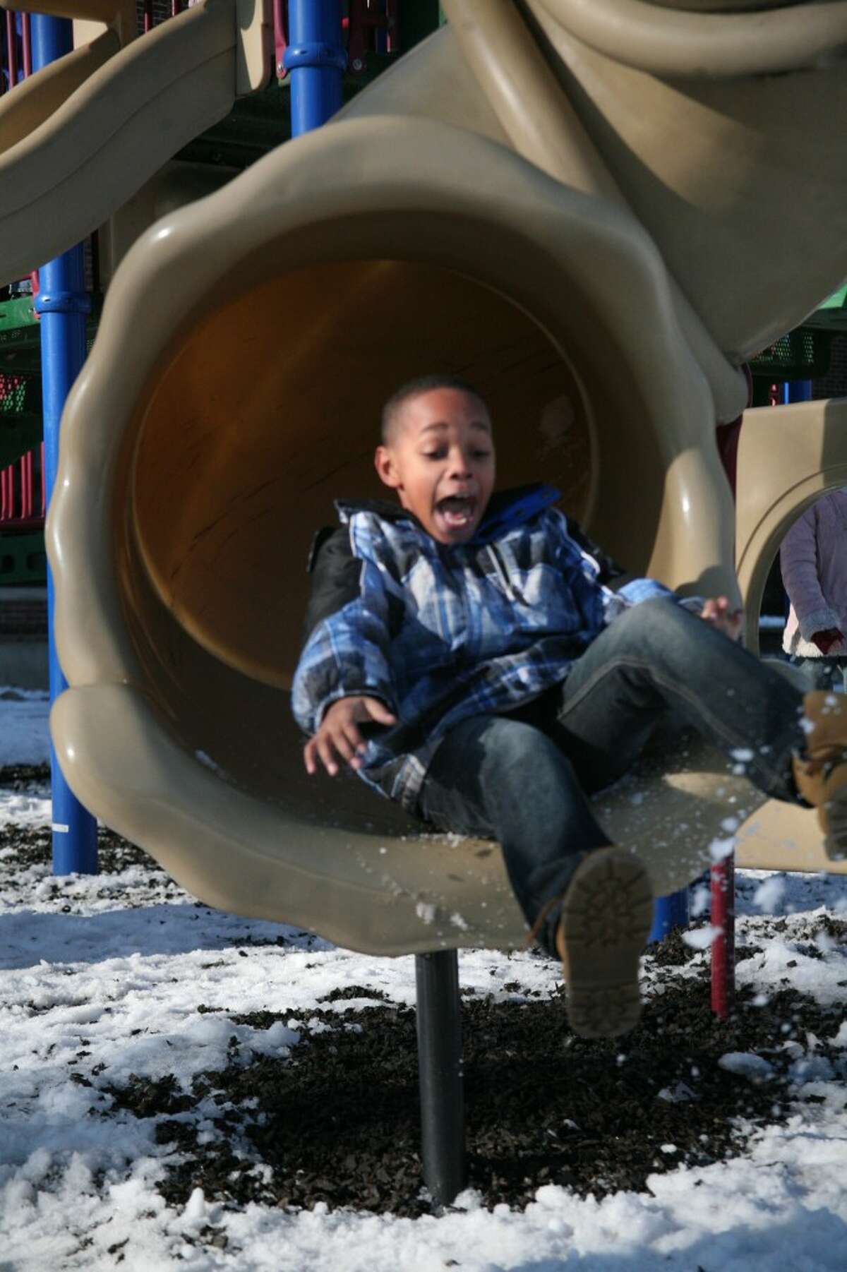 WINTER FUN: Third grade students at Crossroads Charter Academy’s elementary school enjoyed an outdoor afternoon recess on Monday. Every district within the MOISD resumed classes following a two-week winter break on Monday except Big Rapids Public Schools, which resume today.