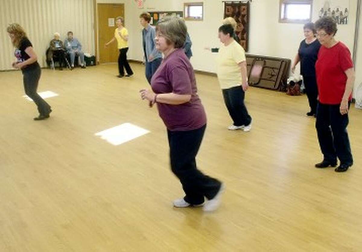 ONGOING PROGRAM: Mecosta County residents have been line dancing at the Senior center for nearly 20 years. Classes for varying skill levels are offered five times a week at the Senior Center. (Pioneer photo/Jim Crees)