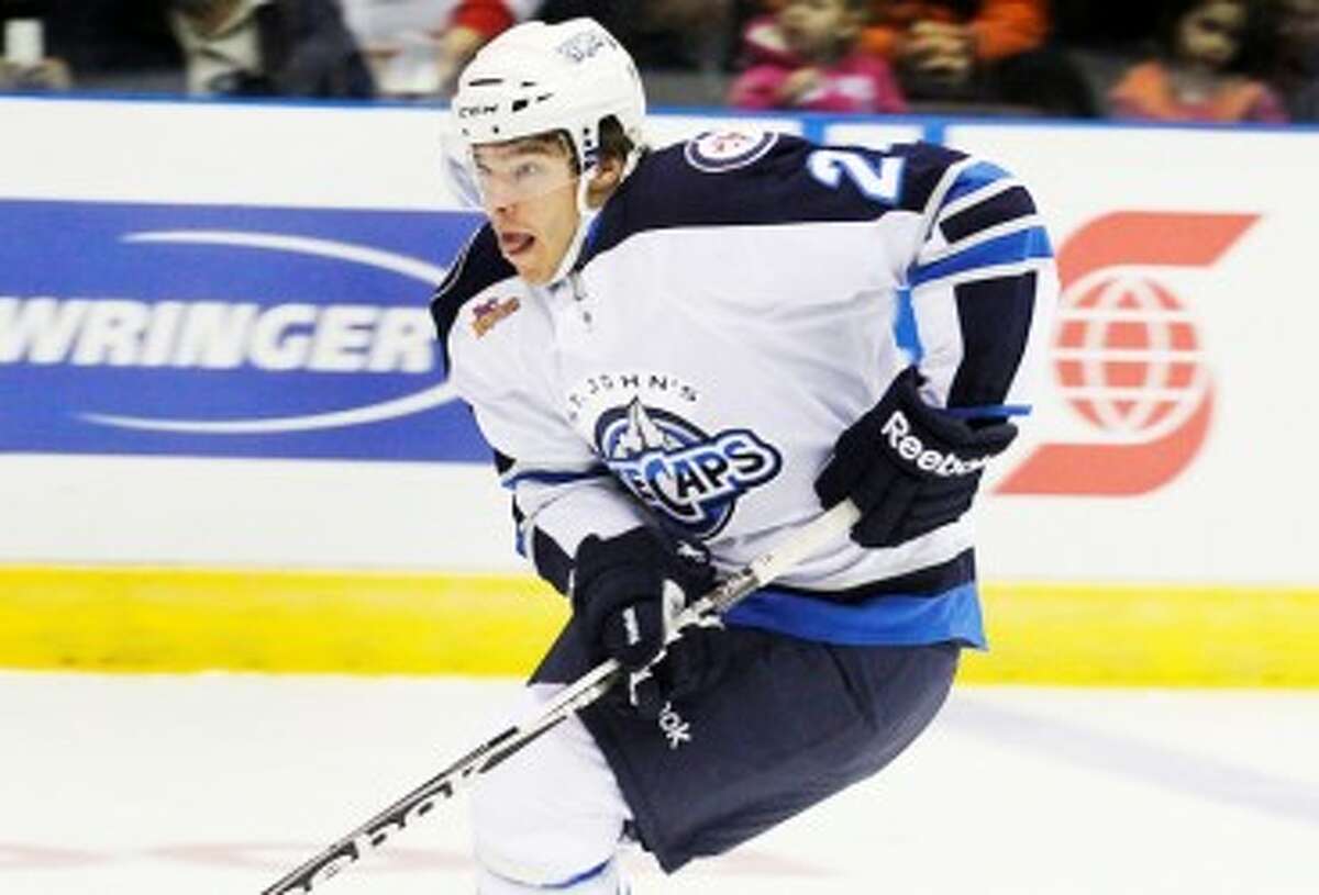 THE NEXT STEP: Former FSU defenseman Zach Redmond skates with the AHL’s St. John’s IceCaps. Redmond made the roster for the Winnipeg Jets of the NHL last week. (Courtesy photo)