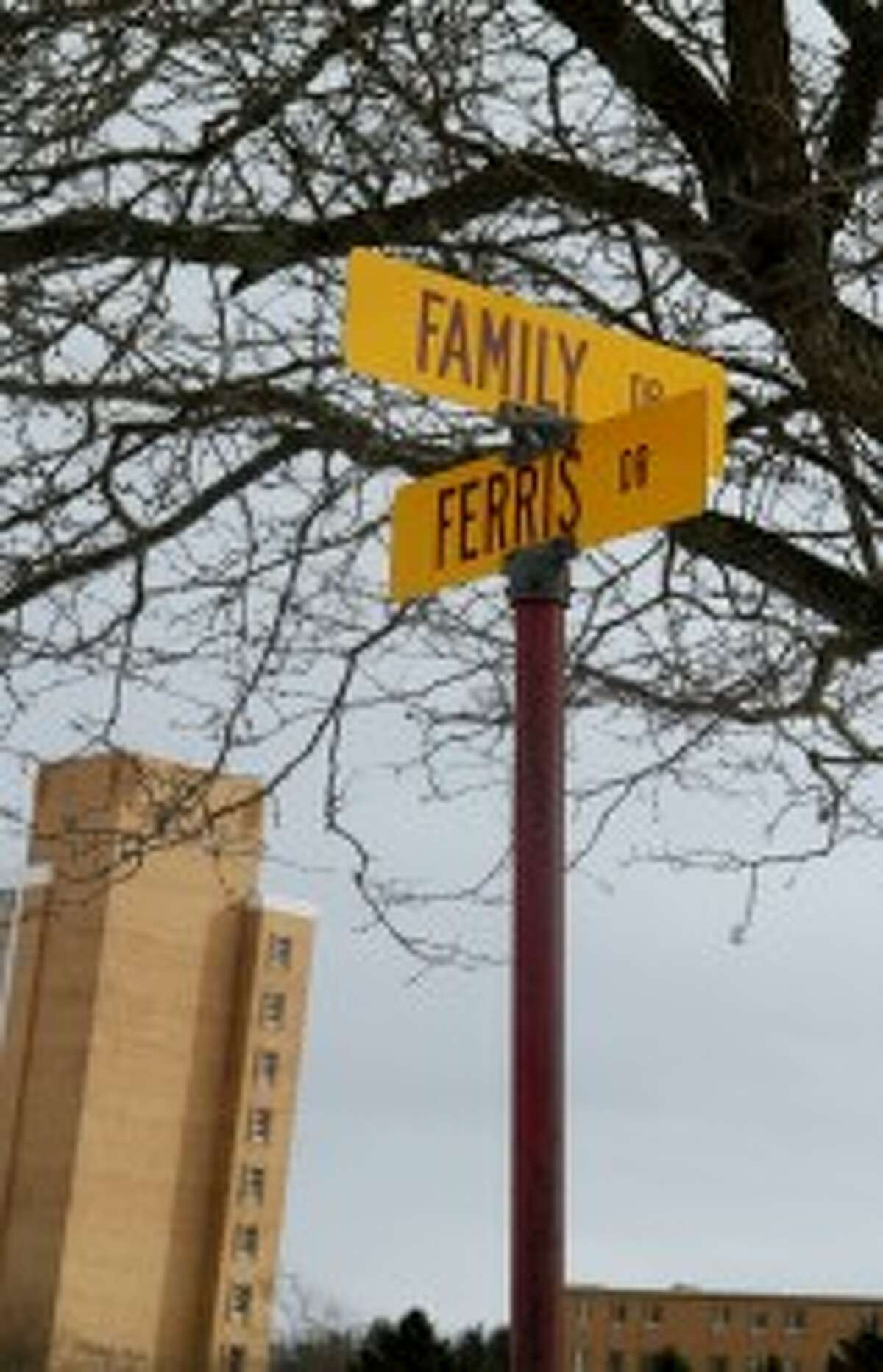ON-CAMPUS NEIGHBORHOOD: Ferris State University’s West Campus Apartments are located on Ferris Drive and Family Drive. The complex includes townhouses that can be designated for families or single students, depending on demand.