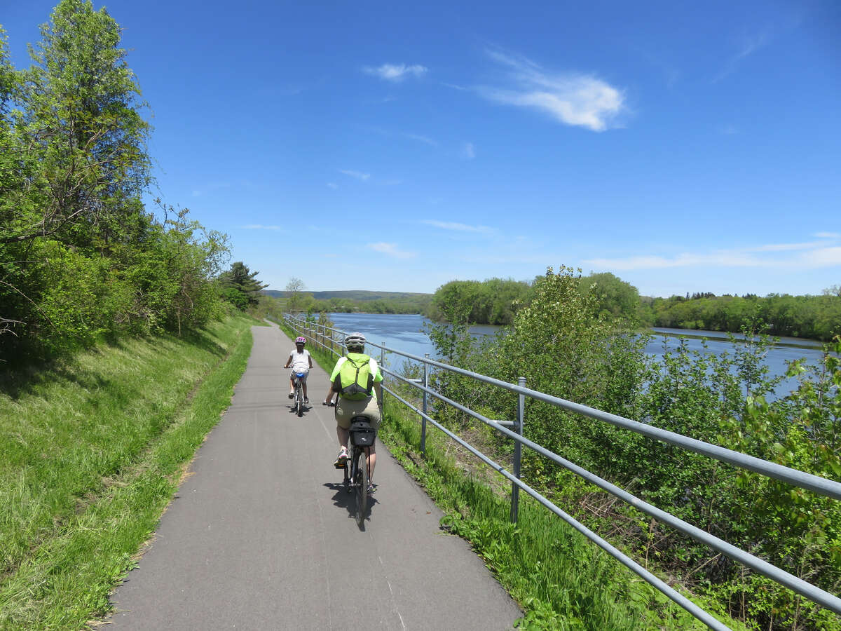 The Erie Canalway Trail runs along the Mohawk River through much of Rotterdam. (Herb Terns / Times Union)