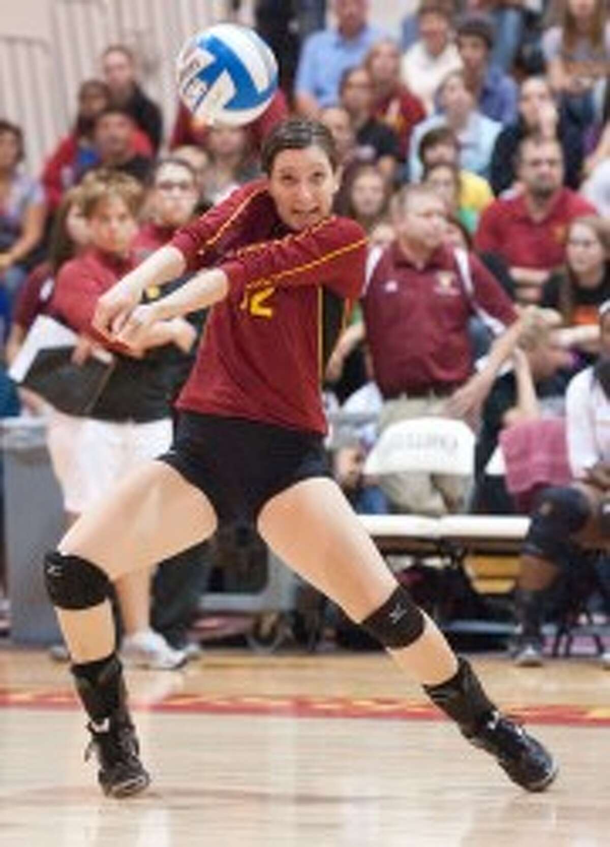 ALL TIMER: Lisa Tobiczyk digs a ball during volleyball action at Ferris State. (Courtesy photo)