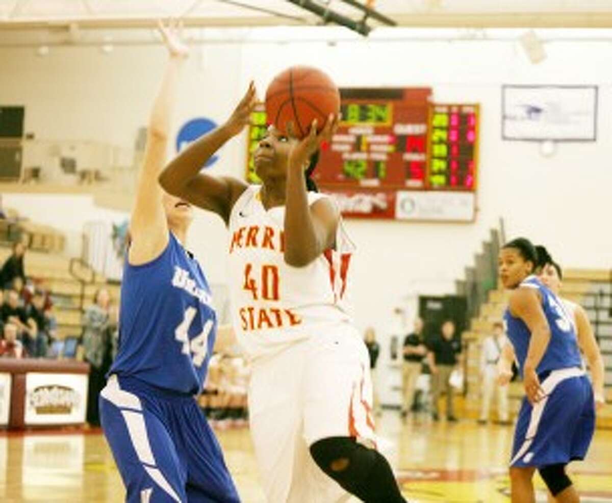 RETURNING TO THE PAINT: Ferris State forward Christina Branch (40) returns this season after earning GLIAC Freshman of the Year honors last season. The Bulldogs were picked to repeat as GLIAC North champions in the league’s preseason poll. (Pioneer file photo)