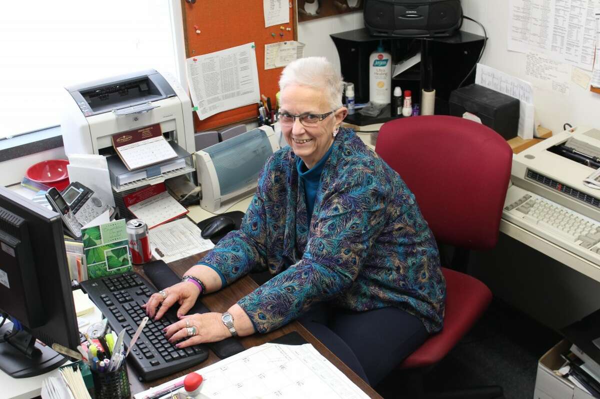 RETIREE: Linda Backus, 65, retired last week after 41 years as the Osceola County probate register. Backus worked during the switch from typewriters to computers. (Pioneer photos/Sarah Neubecker)