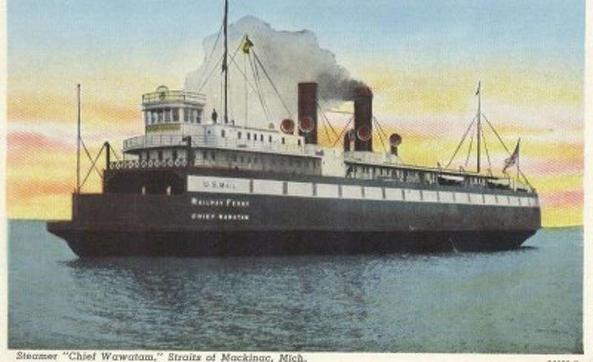 SAFE PASSAGE: A painting shows the Chief Wawatam, a ferry that carried passengers across the Straits of Mackinac. Gordy traveled on the vessel to the Upper Peninsula during his only family vacation as a child. (Courtesy photo)