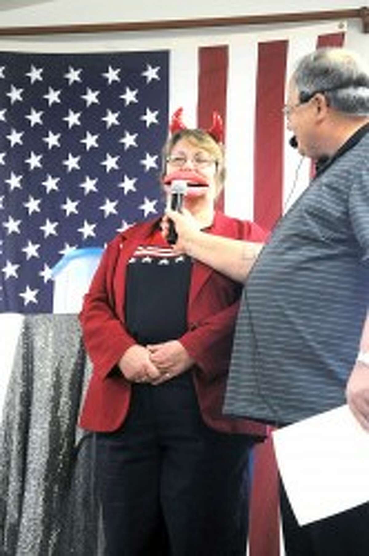 PUTTING ON A SHOW: Mecosta County Commission on Aging Director Claudia Lenon performed with her husband, ventriloquist Gary Lenon, at the Senior Center’s annual Veterans Day Program last year. (Pioneer file photos)