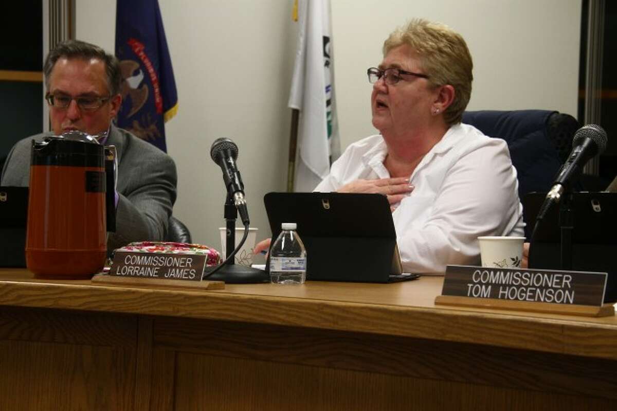 CLARIFICATION REQUEST: Commissioner Lorraine James asks for additional information about a proposed 11-cent increase to monthly sanitation rates to accommodate an increase in the cost of processing recycling instituted by the Kent County Recycling Center. (Pioneer photo/Adam Gac)