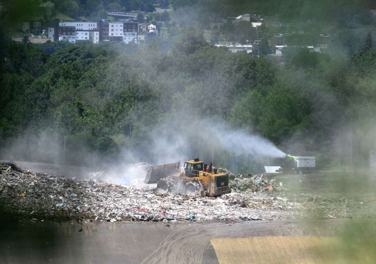 Waste is processed at the S.A. Dunn Landfill on Friday, July 26, 2019, in Rensselaer, N.Y. (Will Waldron/Times Union)