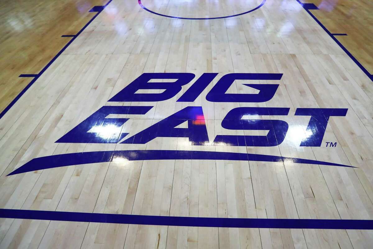 NEW YORK, NY - MARCH 16: A General View of the Big East Logo on the court prior to the Big East Conference Championship college basketball game between the Villanova Wildcats and the Seton Hall Pirates on March 16, 2019 at Madison Square Garden in New York, NY. (Photo by Rich Graessle/Icon Sportswire via Getty Images)