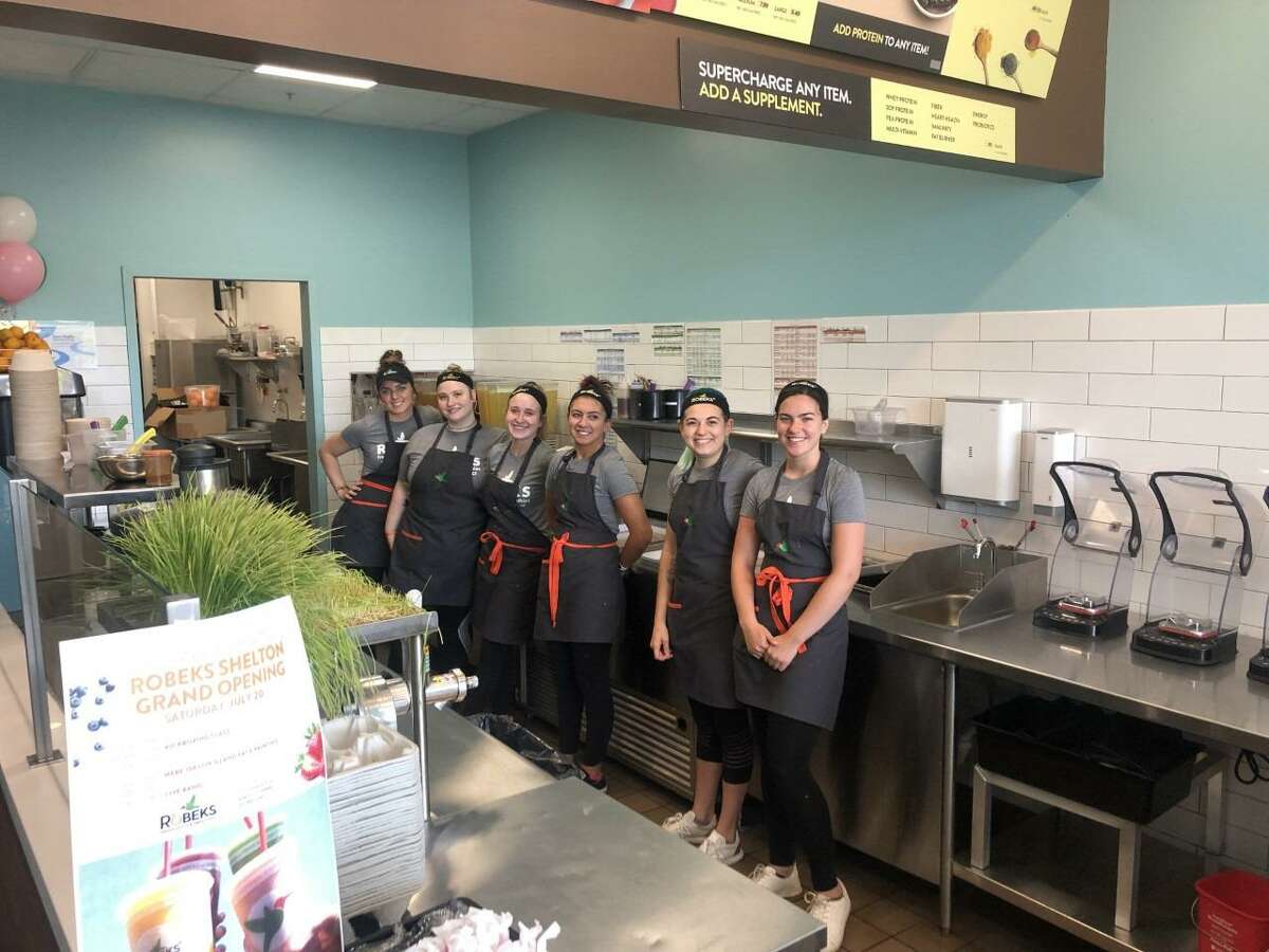 The staff was ready for Robeks’ grand opening Saturday, July 20.