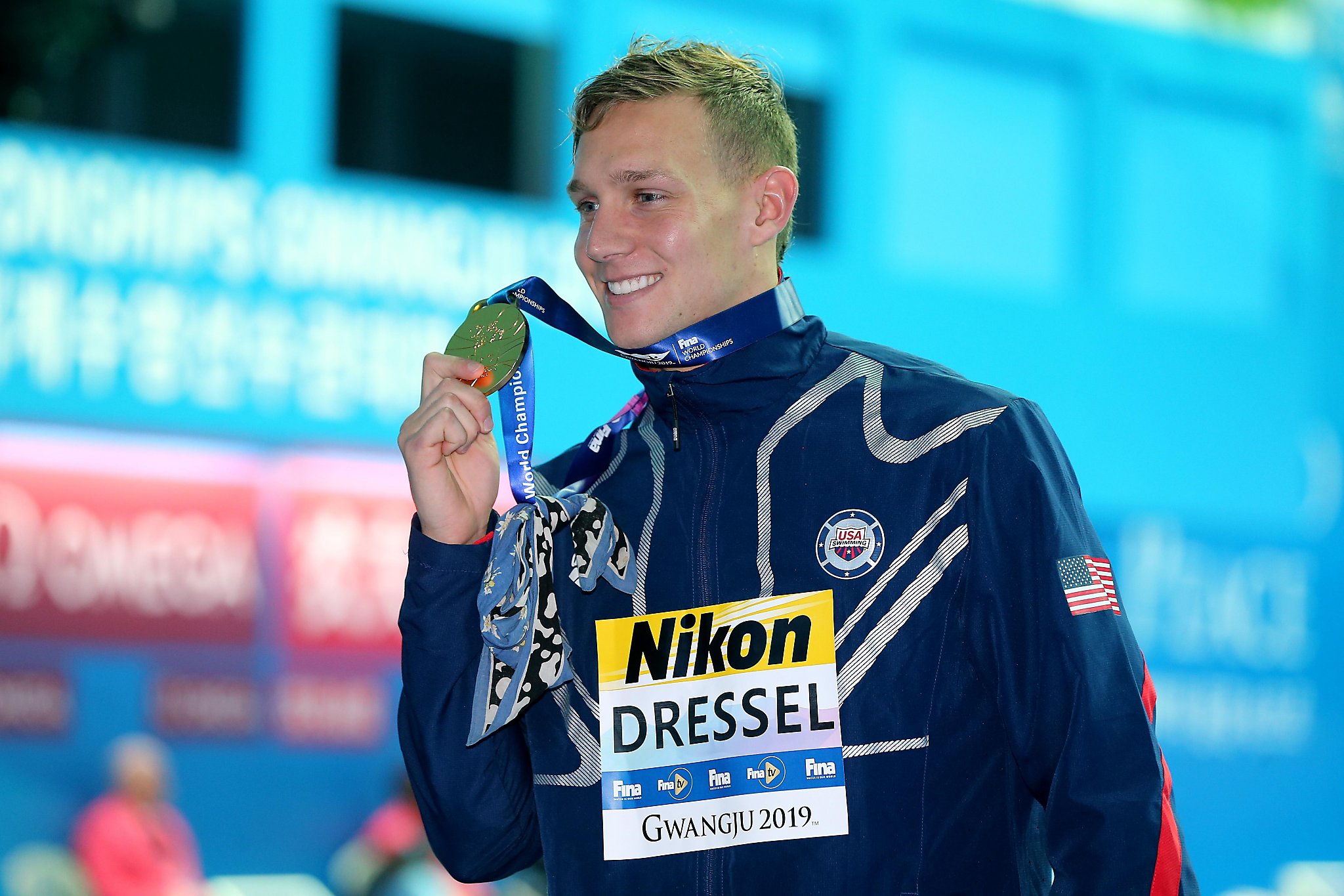 U.S. swimmer Caeleb Dressel wins three titles in one night at world ...