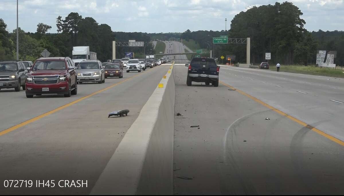 A crash occurred on Saturday afternoon on I-45 near Conroe, according to the Montgomery County Police Reporter.
