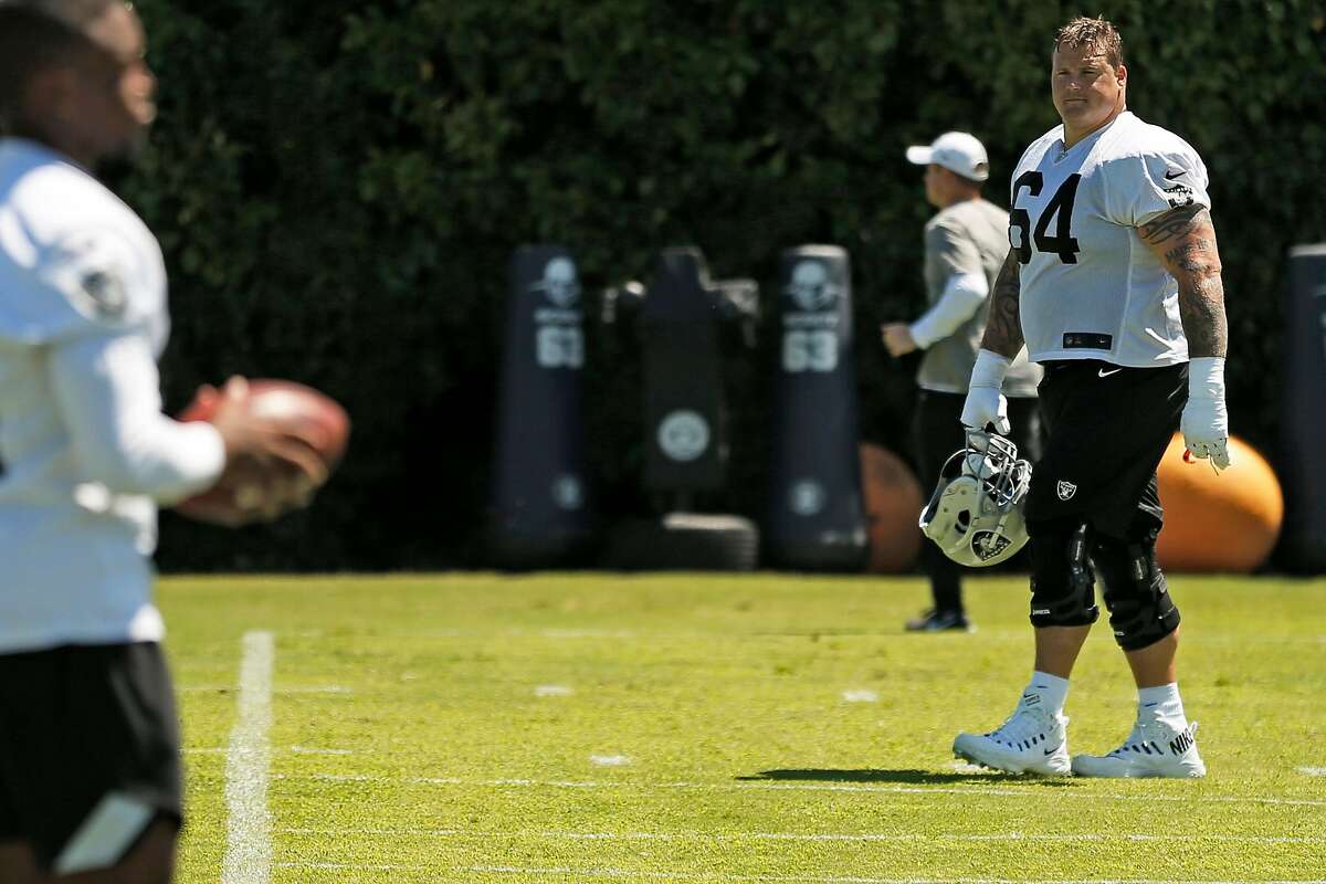 Oakland Raiders center Richie Incognito (64) during NFL football training  camp Monday, July 29, 2019, in Napa, Calif. (AP Photo/Eric Risberg Stock  Photo - Alamy