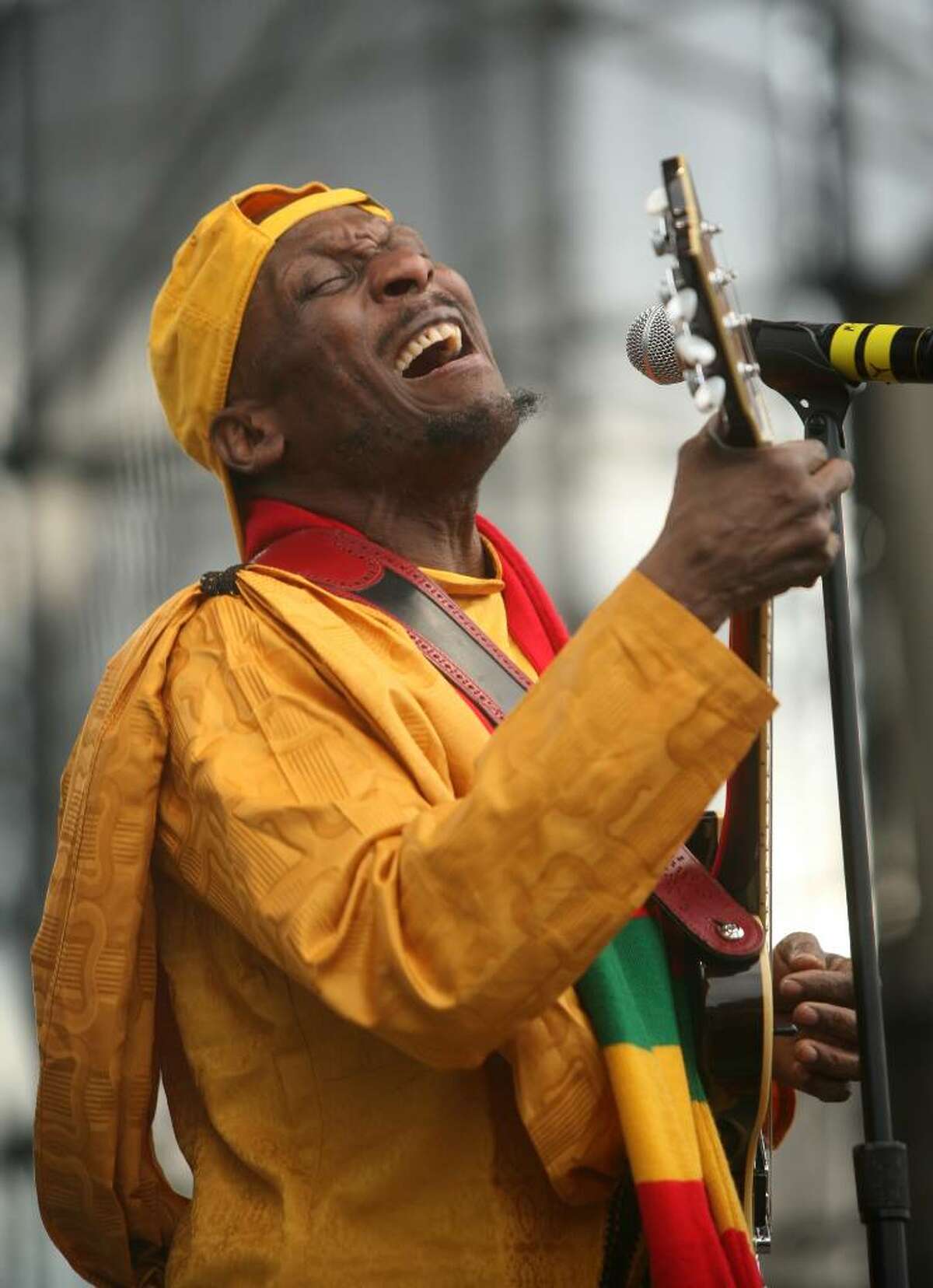 Reggae star Jimmy Cliff performs on the main stage at the Gathering of the Vibes music festival in Bridgeport on Sunday, August 1, 2010.