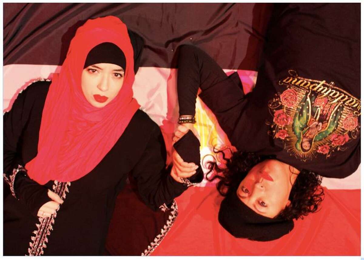 “My Arab Fall”: Anna De Luna, right, a gifted theater artist, draws connections between Egypt’s Arab Spring and the #metoo movement in her show “My Arab Fall.” De Luna and Kauthar Harrak-Sharif, left, play multiple roles in the piece, which is based in part of De Luna’s travels in the Middle East. Mellissa Marlowe directed the piece. 3 and 7 p.m. Saturday, Black Box Theater, Palmetto Center for the Arts, Northwest Vista College, 3535 N. Ellison. Free. Reservations are not required. Deborah Martin
