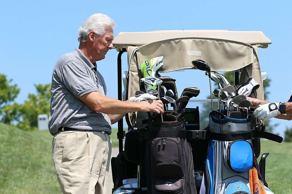 Johnnie LeMaster selects a club at StoneCrest Golf Club on July 26, 2019 in Prestonsburg, Kentucky.