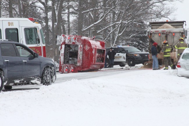 No injuries in tanker rollover accident Friday