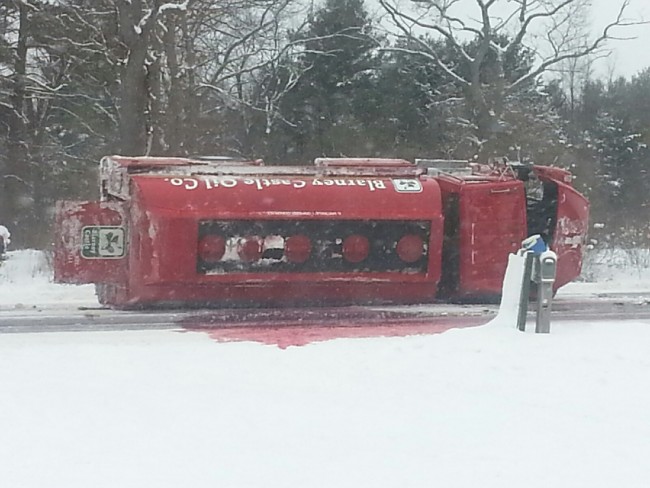 BREAKING NEWS: Tanker truck rolls, leaking fuel on U.S. 31