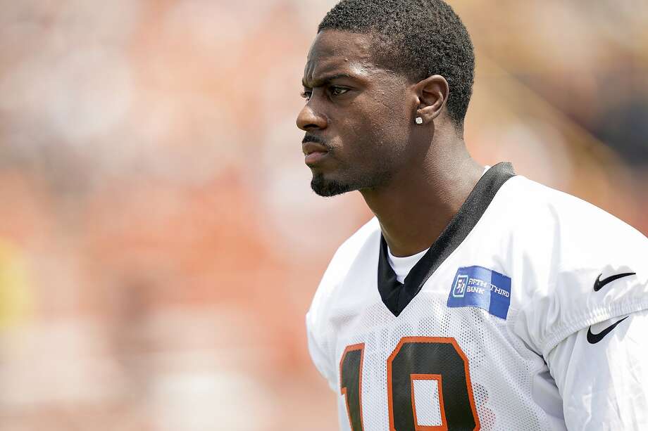 Cincinnati Bengal wide receiver A.J. Green (18) watches his teammates practice during the first day of NFL football training camp in Dayton, Ohio, Saturday, July 27, 2019, in Dayton, Ohio. (AP Photo/Bryan Woolston) Photo: Bryan Woolston, Associated Press