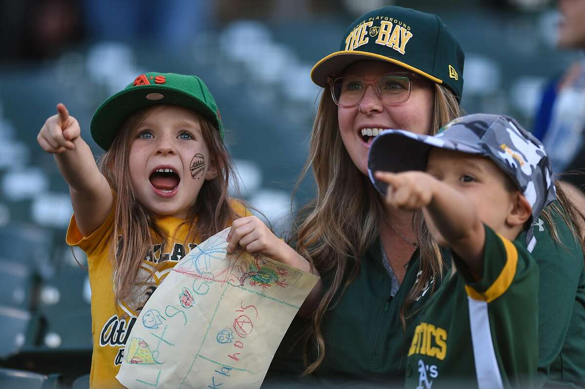 OAKLAND, CA - JULY 02: Oakland Athletics fans during the Major League Baseball game between the Minnesota Twins and the Oakland Athletics at the Oakland-Alameda County Coliseum on July 2, 2019 in Oakland, CA. (Photo by Cody Glenn/Icon Sportswire via Getty Images)