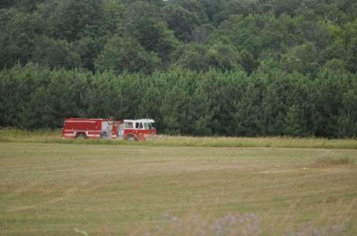 A firetruck searched for a missing 75-year-old man Tuesday who was reported to be camping on a property near Beers Road in Copemish before going missing. He was found after more than an hour of searching.