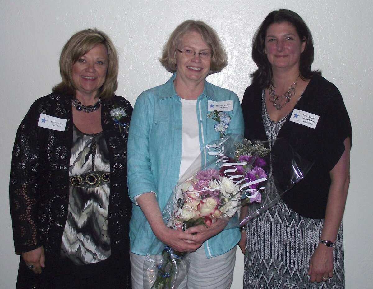 Retiring dentist, Dr. Marilyn Stolberg (center) is pictured with Family Health Care CEO Kathy Sather (left) and FiveCAP Head Start Health/Safety Coordinator Micki Slocum (right) at the recent Parent Volunteers Honors Banquet, where Stolberg was honored for her dedication to the dental health of Head Start and Early Head Start children.