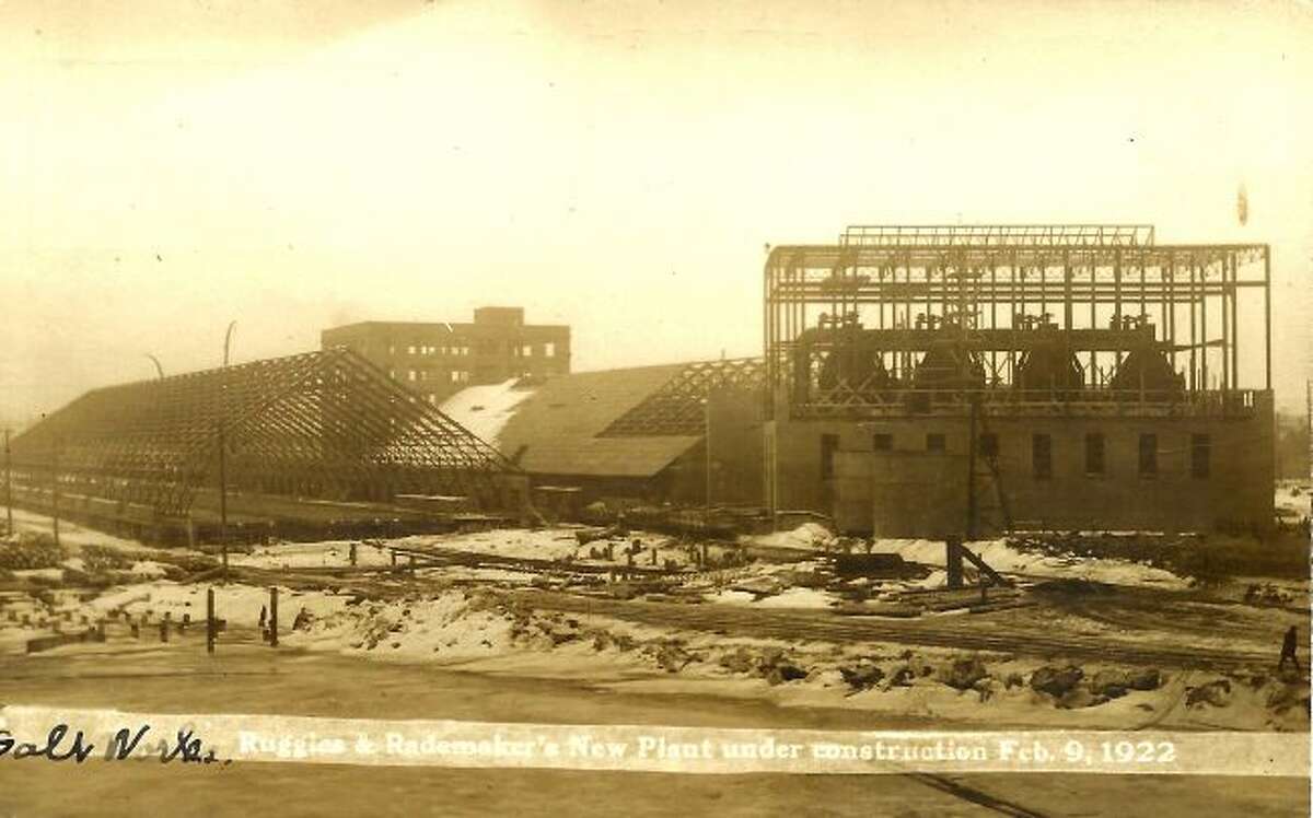 The new construction at the Ruggles and Rademaker Salt Plant that would later become Morton Salt is shown in this photograph dated from Feb. 9, 1922.