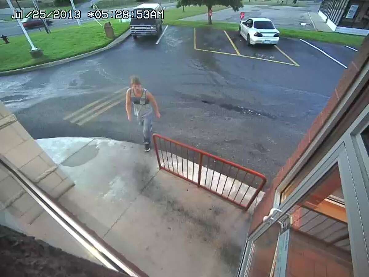 Manistee Police distributed this photo Friday morning and asked the public for help identifying the man in it, who is thought to have stolen property from a number of vehicles in Manistee early Thursday morning. A tip led to his arrest Friday afternoon. (Courtesy Photo)