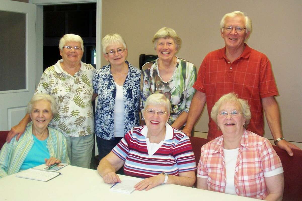 Some of the committee members who are working on a benefit dinner for Doug Hanna, who has been burdened with cancer treatment expenses, are (from left to right, front row) Patricia Kamaloski, Barbara Rees, Pat Krolczyk, (back row) Yvonne Gorman, Rose Mary Sutter, Jeanne Youngberg and Mert Youngberg. It will be held from 5 to 7 p.m. on Thursday at St. Joseph’s Parish Hall, 249 Sixth St., Manistee. The fundraiser is being planned by the Catholic Community of Manistee and Faith Covenant Church. (Courtesy Photo)