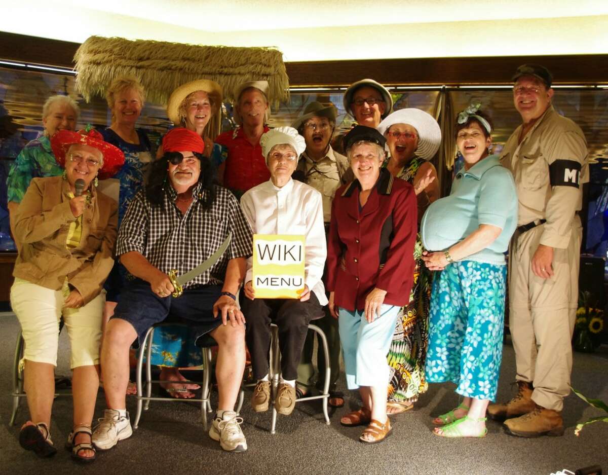 The cast for the Bear Lake United Methodist Church dinner theater play "The Last Pirate of the Caribbean includes (from left to right, front row) Pastor Bobby Cabot, Jay Treadwell, Carol Urbanus, Joanne Schroeder, Patsy Jackson, Doug Erdman, (second row) Barbara Sedlar, Jacque Erdman, Linda Schweyer, David Schweyer, Char Myers, Rick Farfsing and Barb Farfsing. The show will be presented on Sept. 6 and 7 at the church. (Dave Yarnell/News Advocate)
