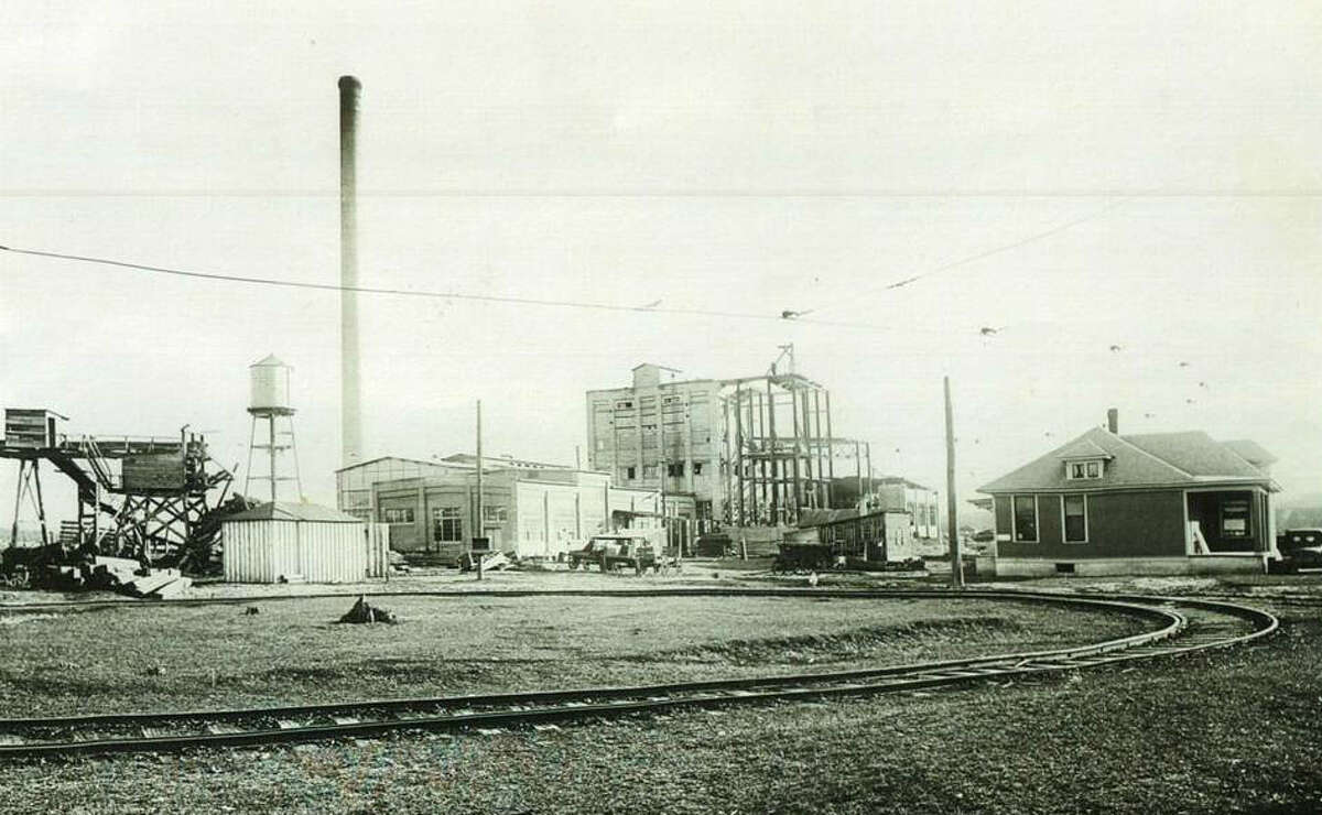 A photo of the Filer Fibre pulp mill taken in the early 1920s. Today it is the much larger and technologically advanced Packaging Corporation of America, located in Filer Township on the south end of Manistee Lake. (Courtesy Photo/Manistee County Historical Museum)