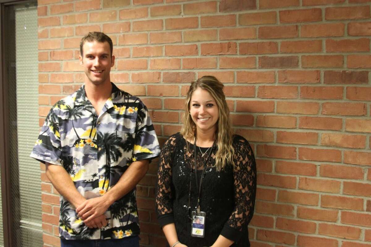 New teachers working for the Manistee Intermediate School District this year in the Moderately Cognitively Impaired classrooms are Jake Townes and Alyse Jacobi. (Ken Grabowski/News Advocate)