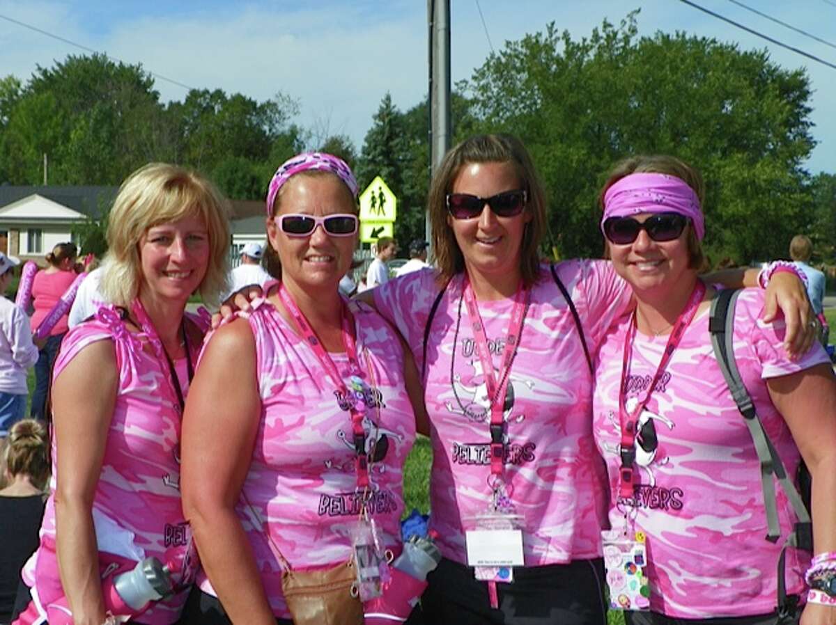 Members of the Manistee area cancer research fundraising team Udder Believers include, left to right, Laura Pesko, Gina Hodges, Jessica Scharp and Sara Henthorn. (courtesy photo)
