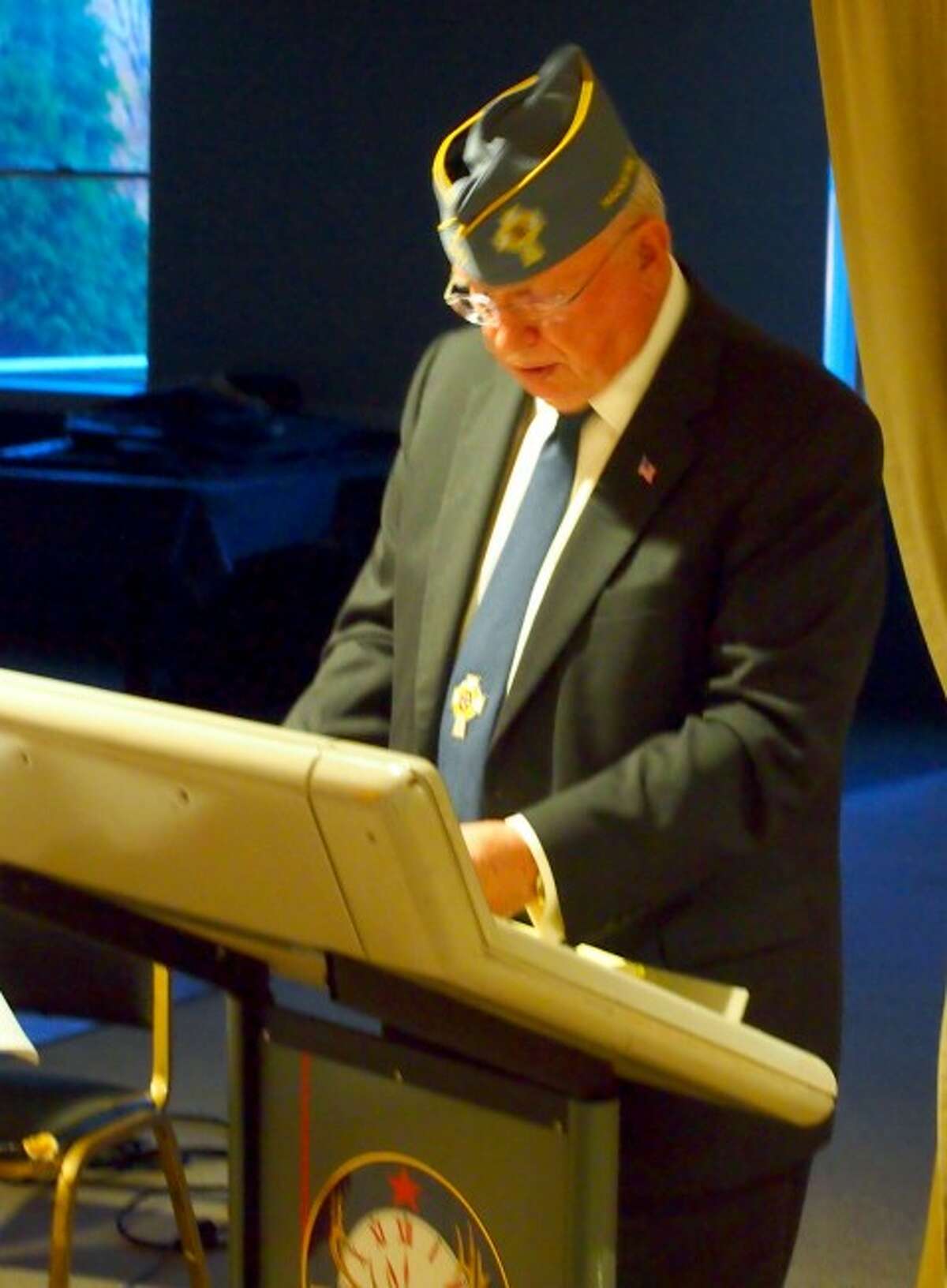 Veteran Bob Gancarz served as the guest speaker at Saturday's Manistee Elks Lodge dinner to honor veterans.